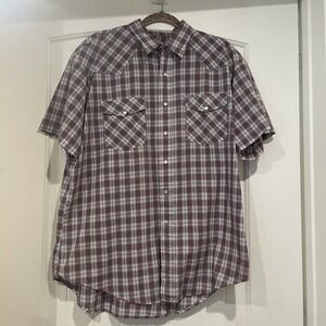Vintage Big Mac Authentic Workwear Mens Shirt Size XL Short‎ Sleeve Red Plaid